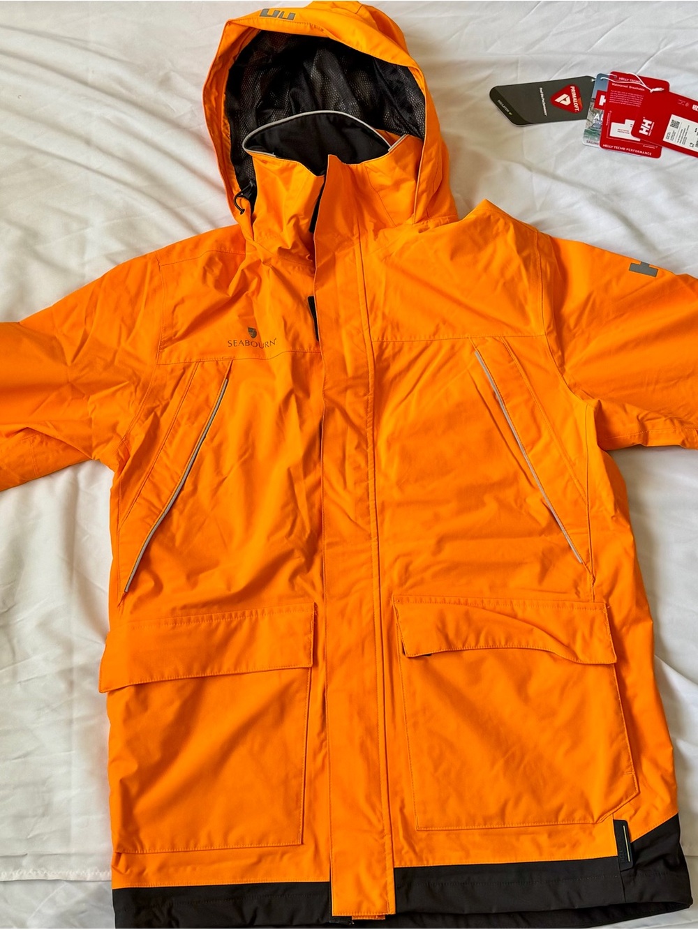Helly Hansen Gray Jacket with Orange Interior Panel